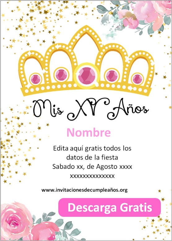 Invitaciones de Xv Años cumpleaños
